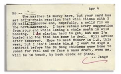 Hunter S. Thompson Letter From 1966 With Vietnam War Content -- ...I want to sign a contract before the Da Nang chickens come home to roost for real and we face a mass draft, even me...